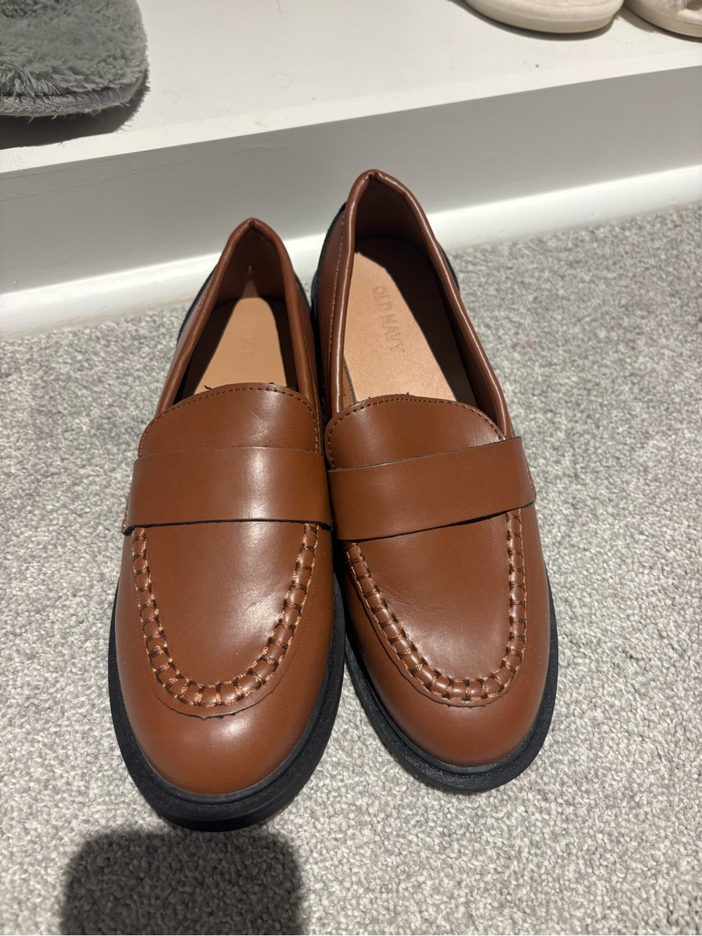 Old Navy Brown Leather Penny Loafers